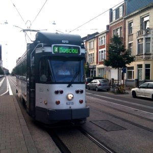 Tram to Moscou (That's a neighborhood in Gentbrugge, a sub-municipality of the Belgian city of Ghent, not Moscow.)