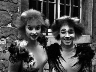 Two Musical Cats Ghost loves cats, especially these two musical cats, who are actually cast members of the musical Cats who were on a promo tour in town.